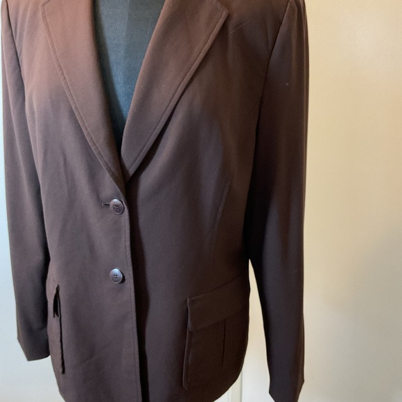 9. Alfani Chocolate Brown Long Sleeve 2 Button Blazer Size 14 - Picture 4 of 7